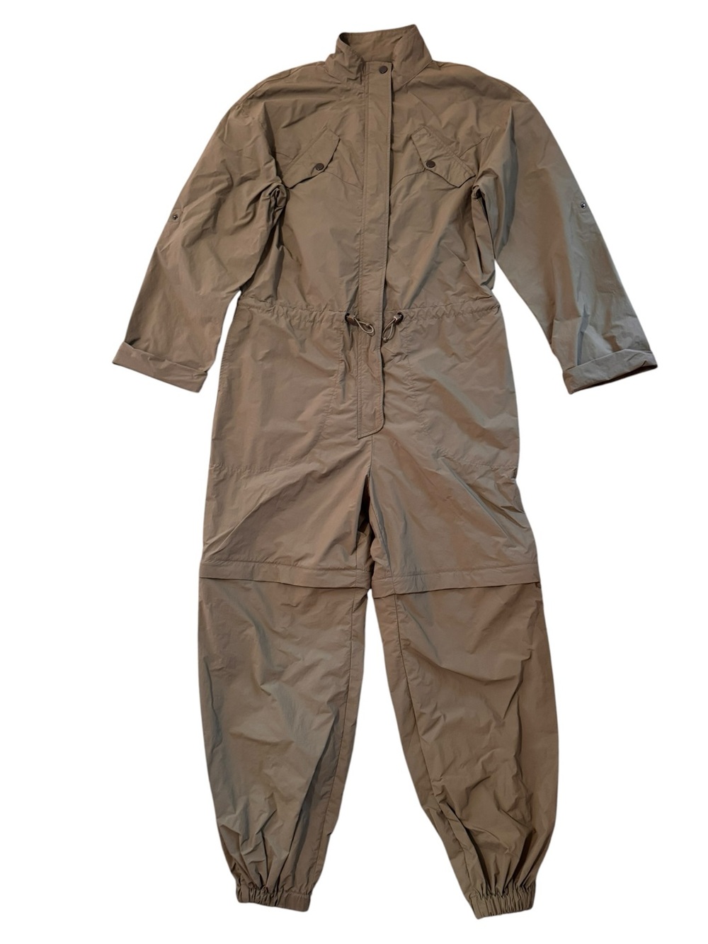 Sweaty Betty Interstellar Jumpsuit Size Large Moss Green Convertible Boiler Suit